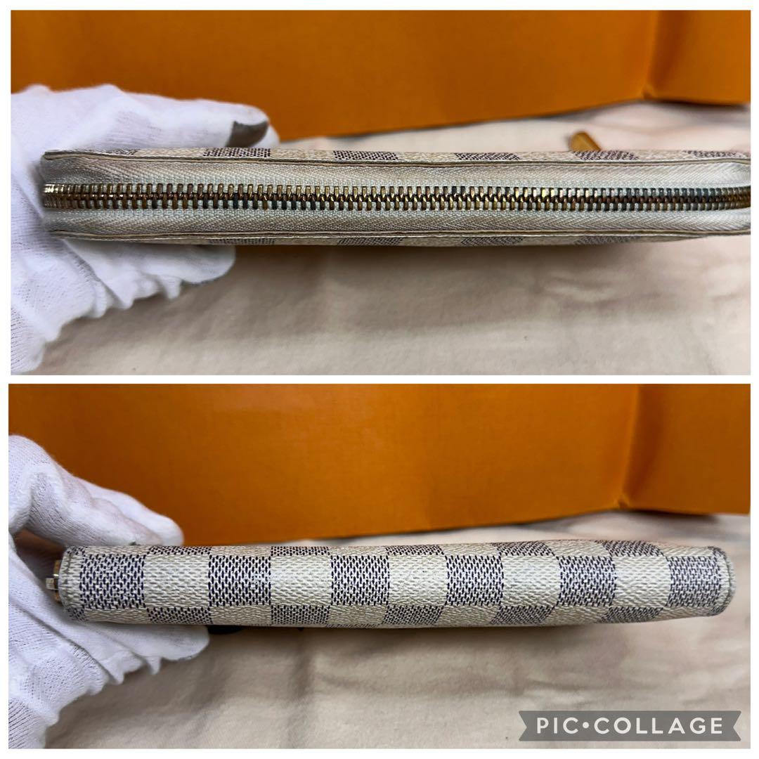 【極美品】ルイヴィトン ダミエ アズール 長財布 ジッピーウォレット アイボリー