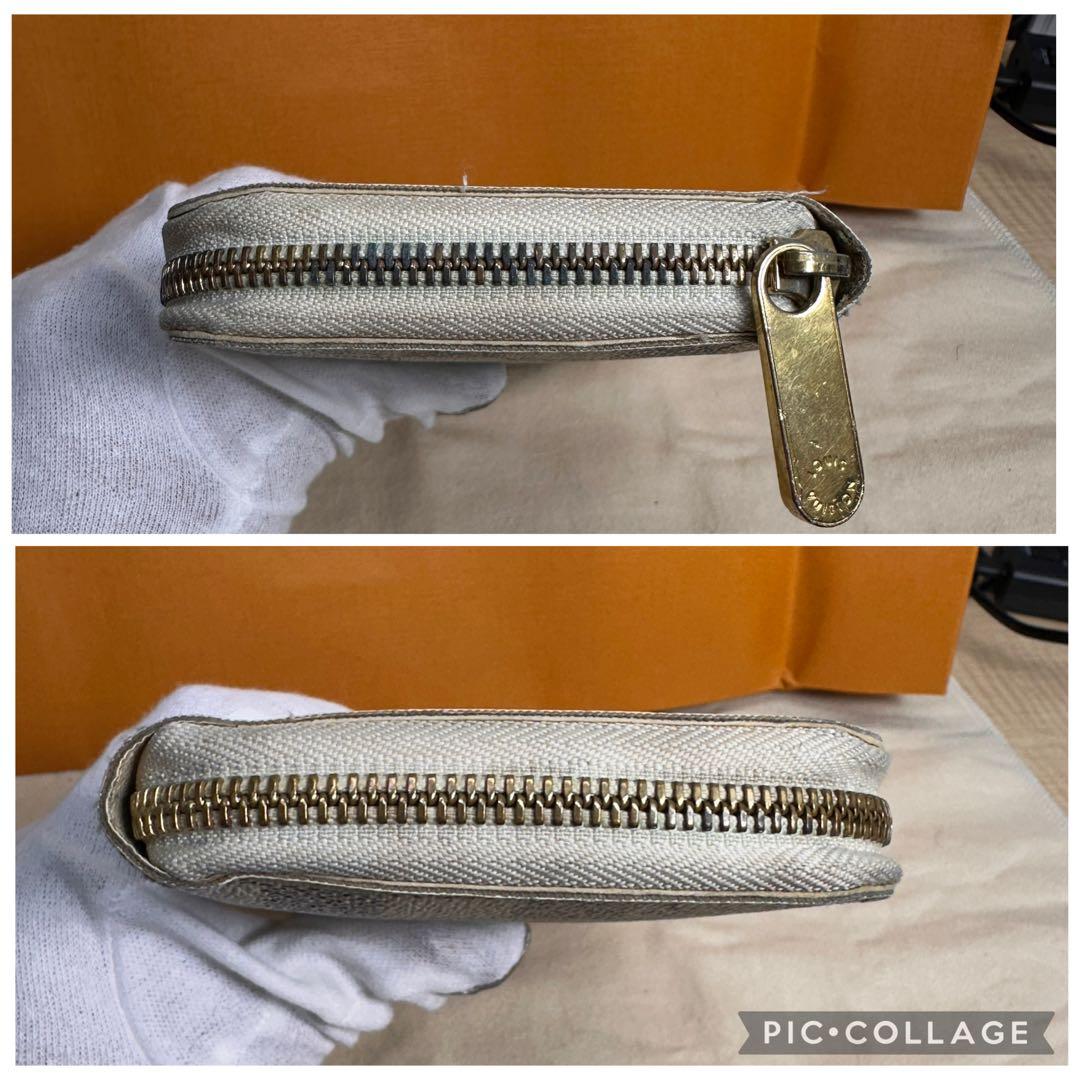 【極美品】ルイヴィトン ダミエ アズール 長財布 ジッピーウォレット アイボリー