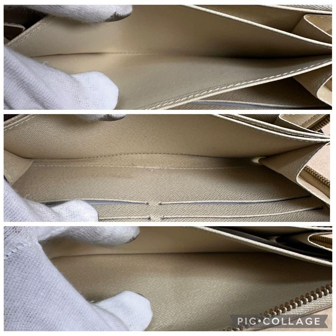 【極美品】ルイヴィトン ダミエ アズール 長財布 ジッピーウォレット アイボリー