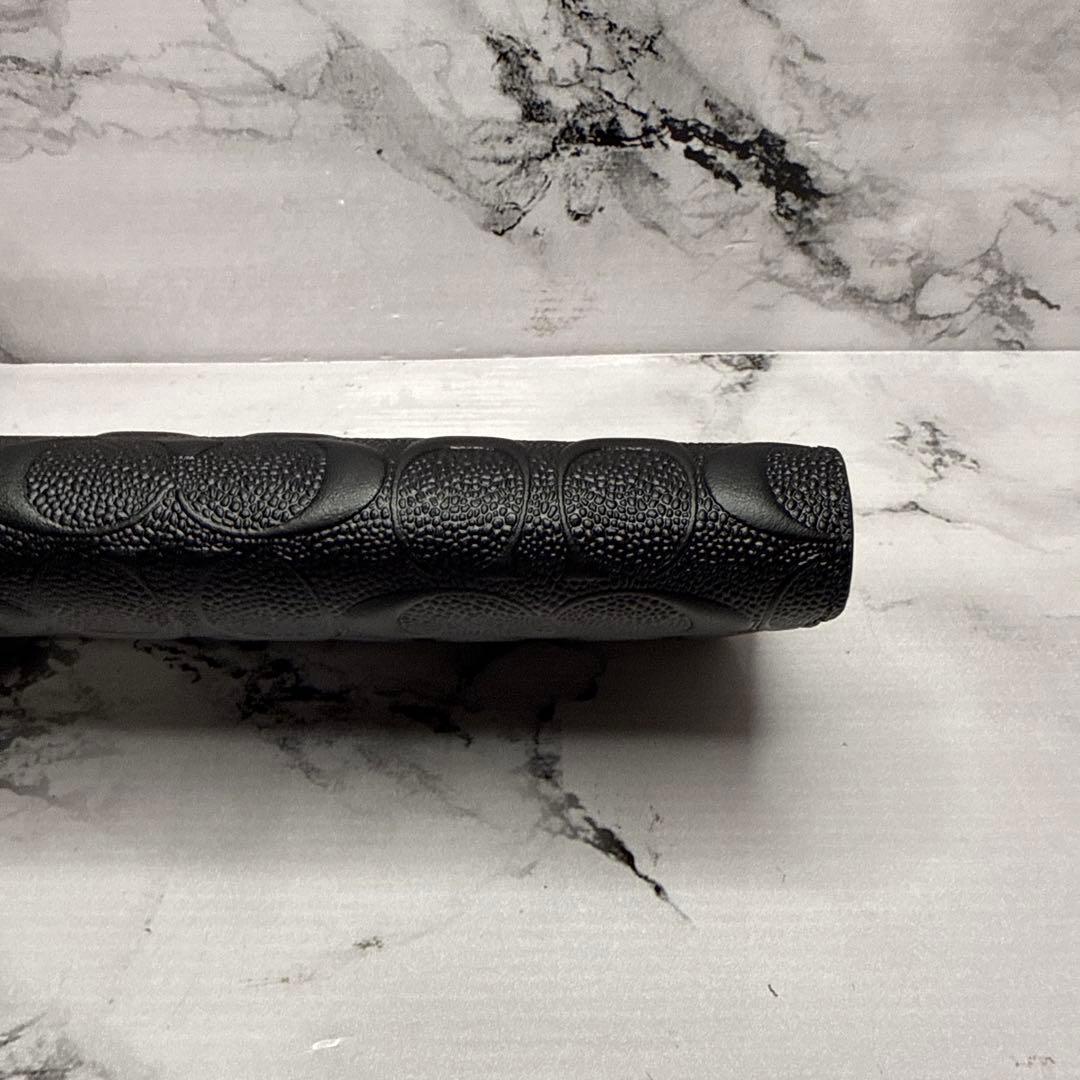 (未使用タグ付)大人気、コーチ、長財布、ラウンドジップ、オールレザー、エンボス