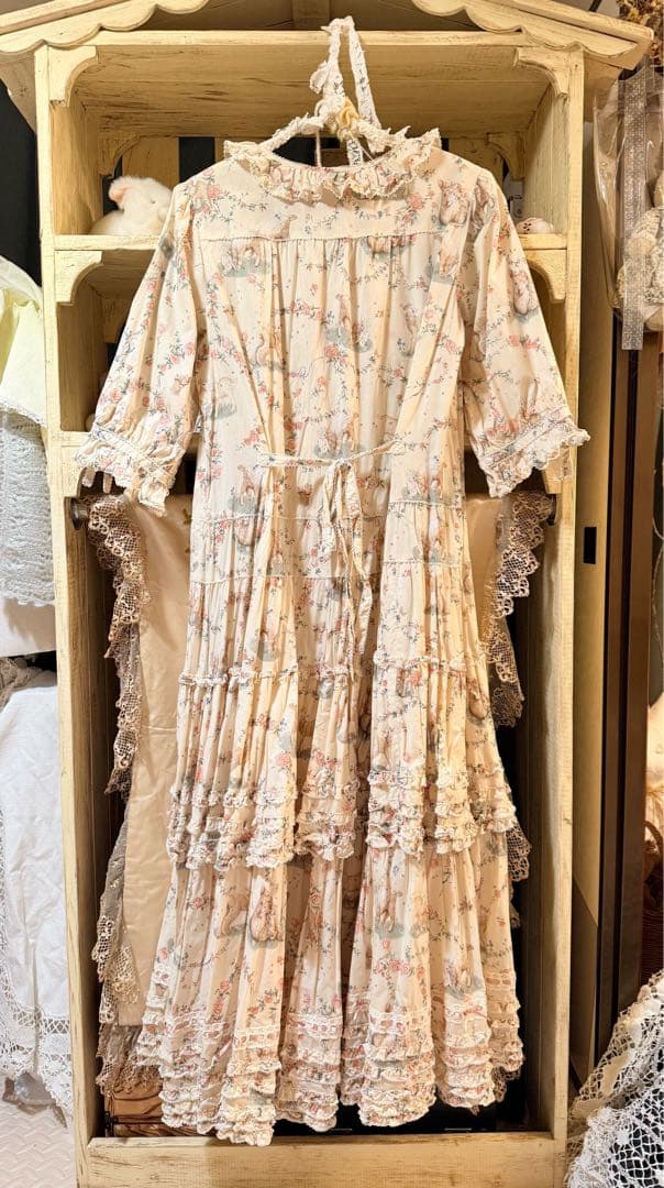 pinkhouse ピンクハウス ひつじプリント ロングワンピース クリーム色