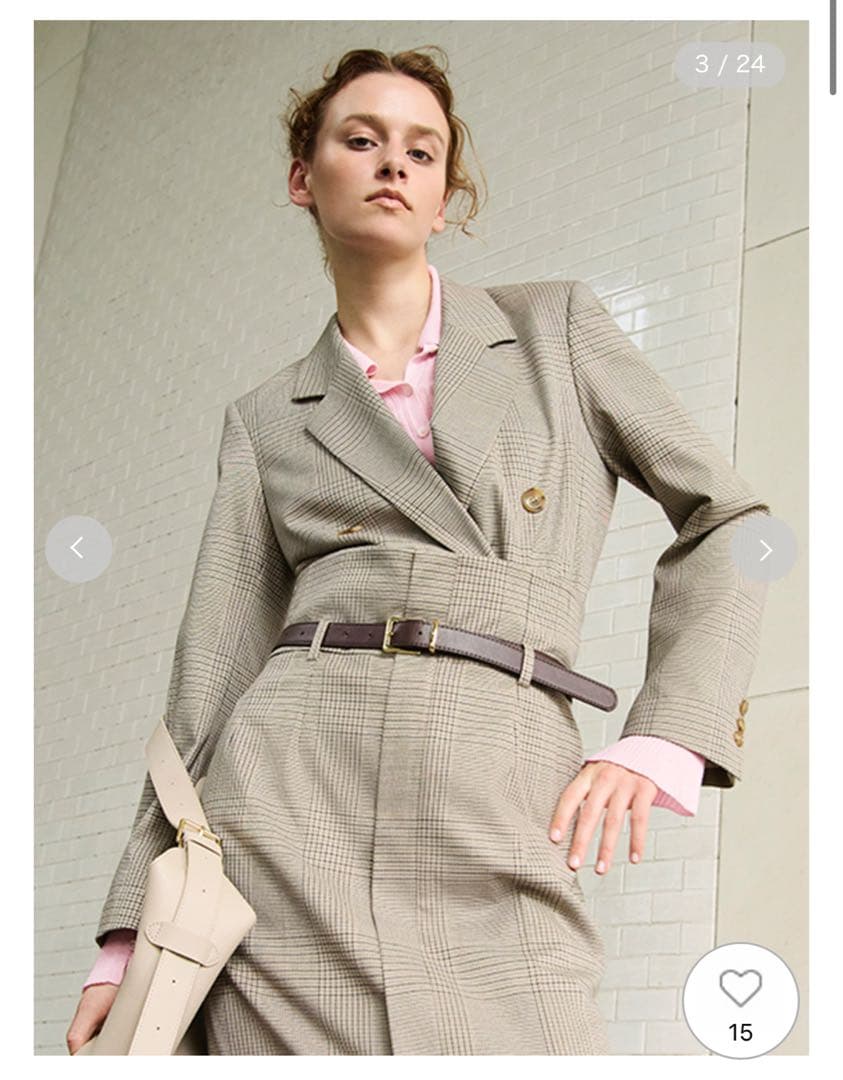 FRAY I.D ダブルテーラードジャケット チェック 0