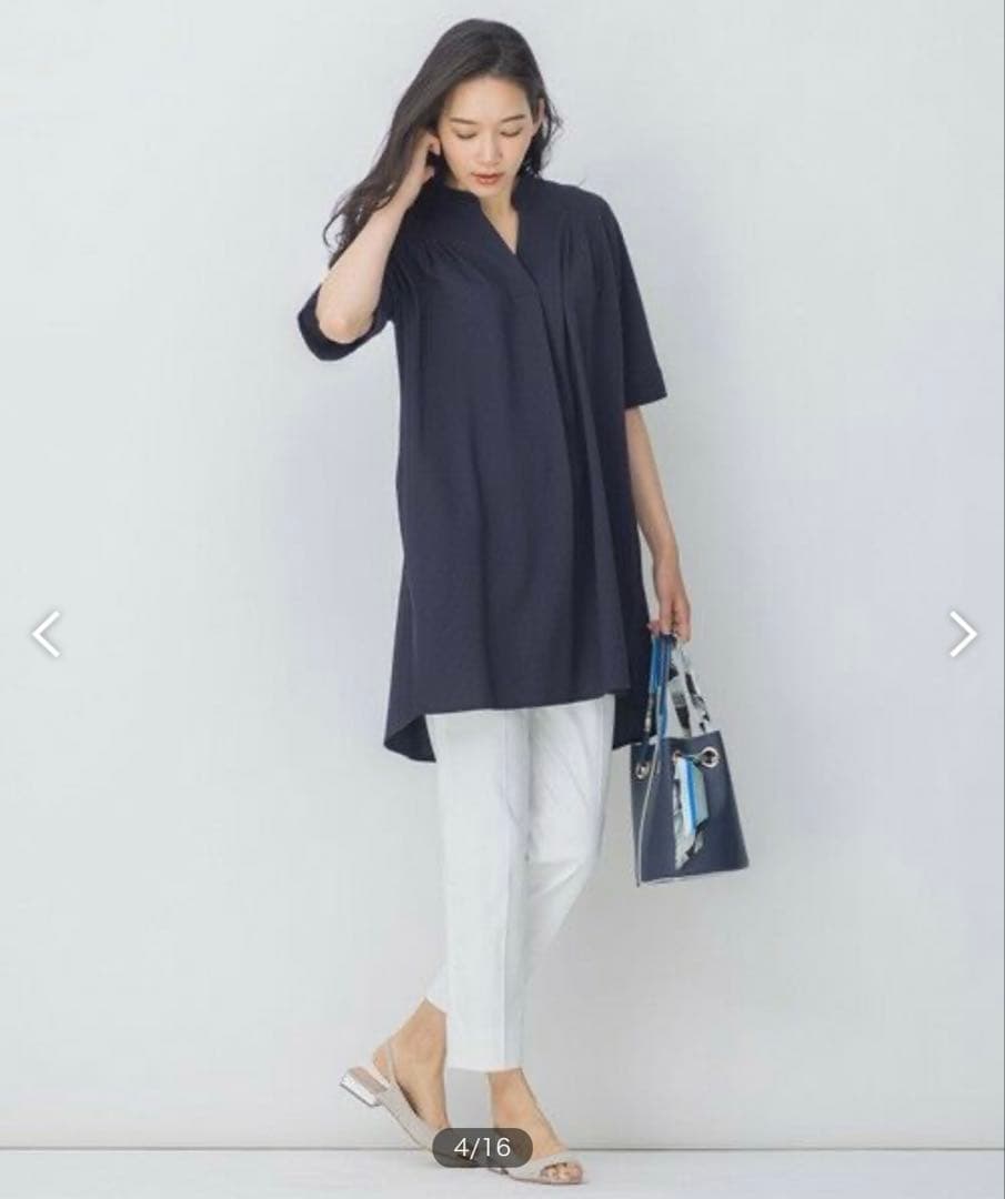 タグ付き 現行 自由区 サッカーストライプ チュニック プルオーバー カットソー