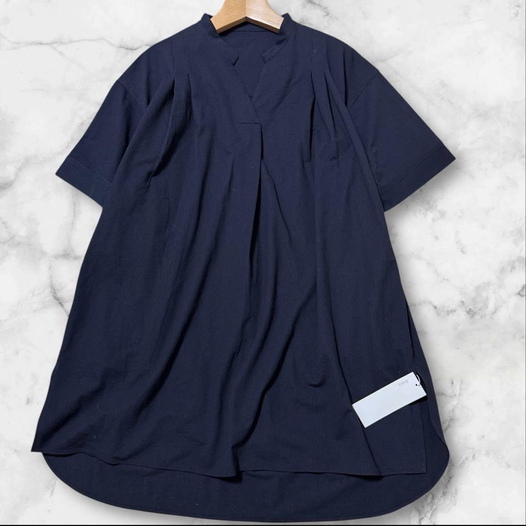 タグ付き 現行 自由区 サッカーストライプ チュニック プルオーバー カットソー