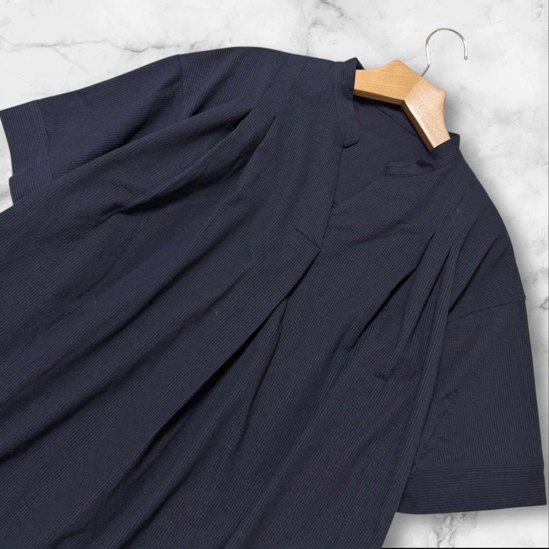 タグ付き 現行 自由区 サッカーストライプ チュニック プルオーバー カットソー