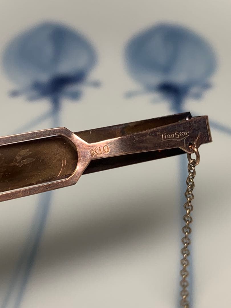 h*n様 K10刻印 金 ゴールド 石付きネクタイピン ピンク