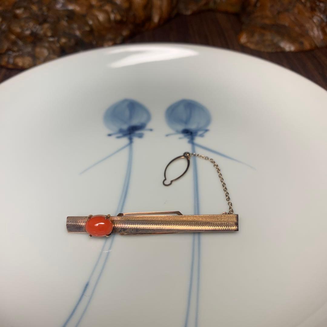 h*n様 K10刻印 金 ゴールド 石付きネクタイピン ピンク