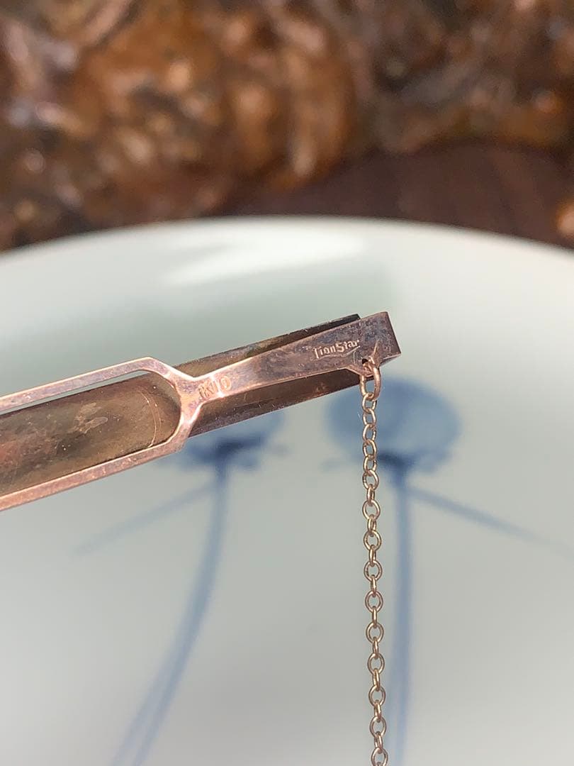 h*n様 K10刻印 金 ゴールド 石付きネクタイピン ピンク