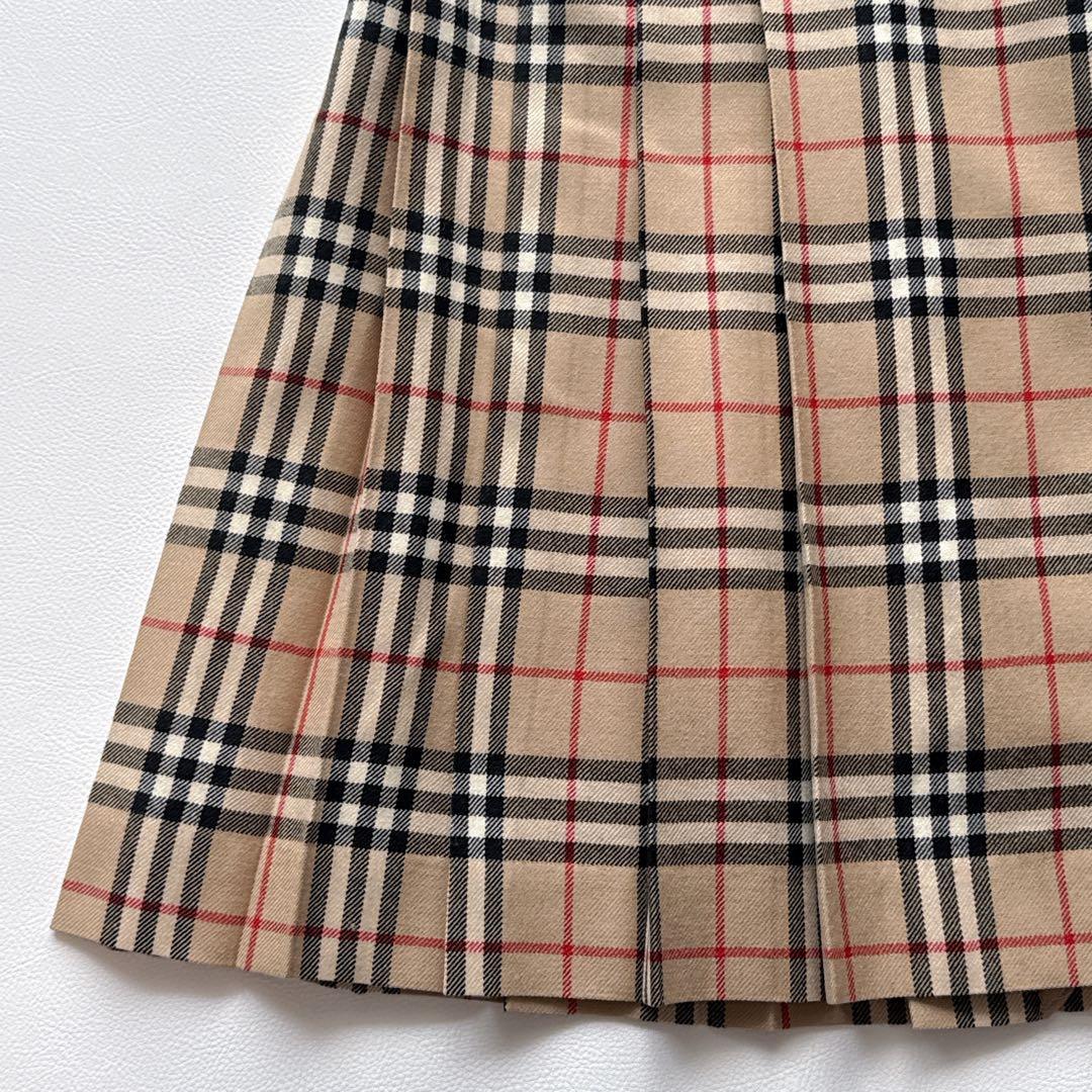 BURBERRY London ノバチェック 巻きスカート 36 ウール 牛革