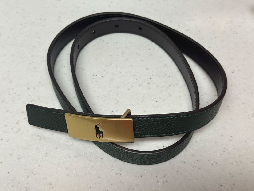 ¥32,000 ポロラルフローレン ベルト 深緑色 新品未使用