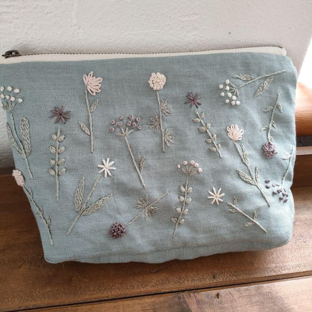 【リネン刺繍　nonpii様オーダー専用ページ】マルチクロス　ボートポーチ