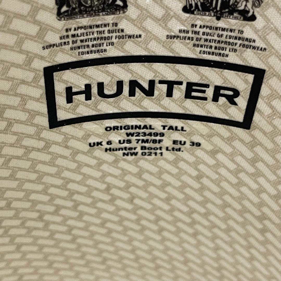 美品★HUNTER ブラウン レインブーツ 24.5-25.0cm