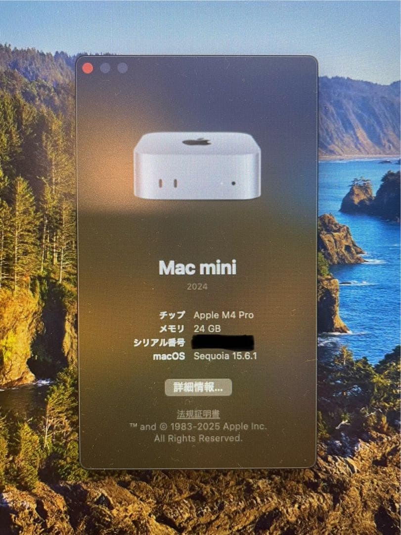 Mac mini M4 Pro 12/16コア 24GB 512GB