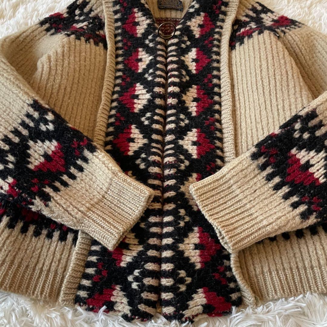 希少70〜80s USA製 PENDLETON カウチンTALON リングジップ