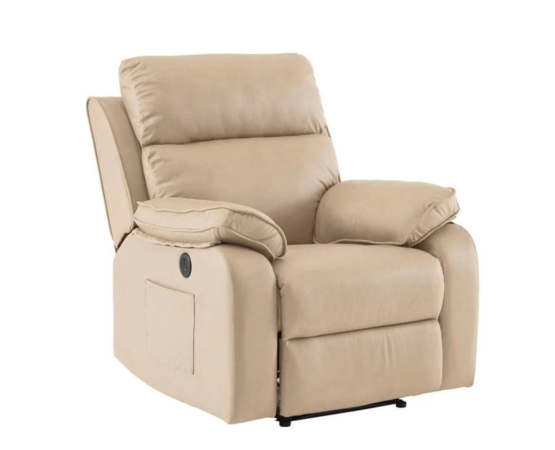 未使用品 リクライニングソファー 電動 1人用 USB充電可 ベージュ