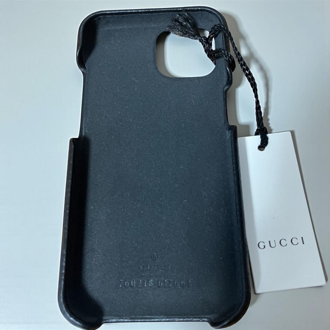 GUCCI iPhone15 ケース ブラック GGロゴ グッチ レザー
