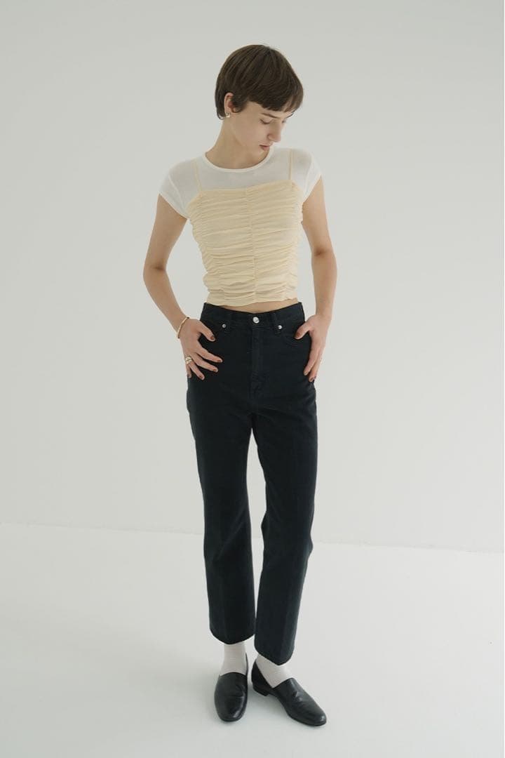 【CLANE】SHIRRING CAMI TOPS