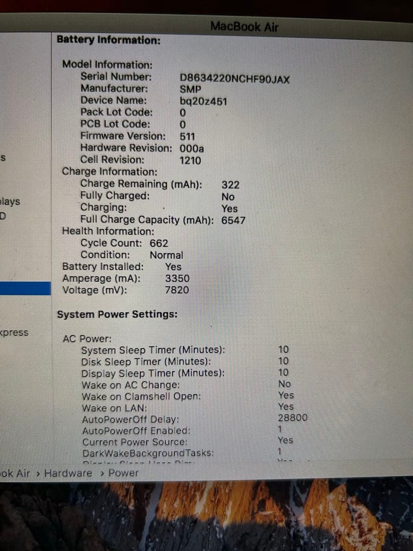 MacBook Air 13インチ（A1466/2013年モデル）初期設定済み