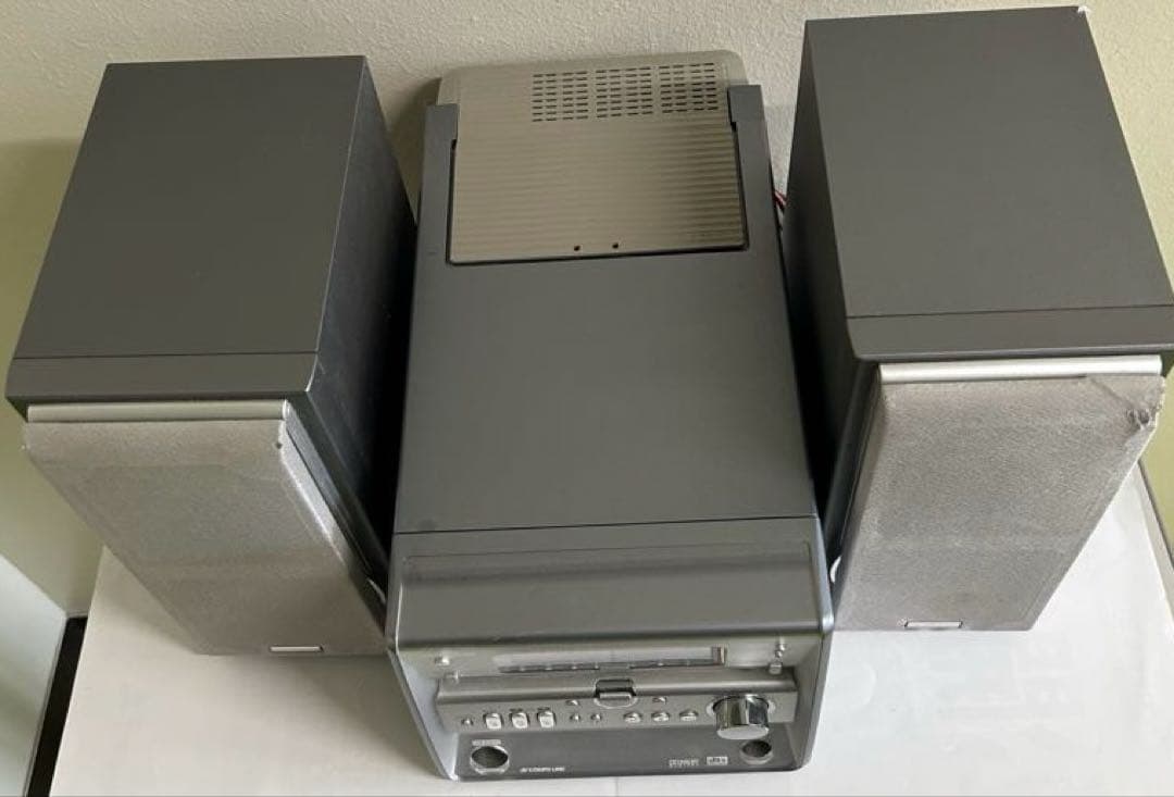 Victor UX-WD72 ミニコンポ シルバー，CD W MD リモコン付き