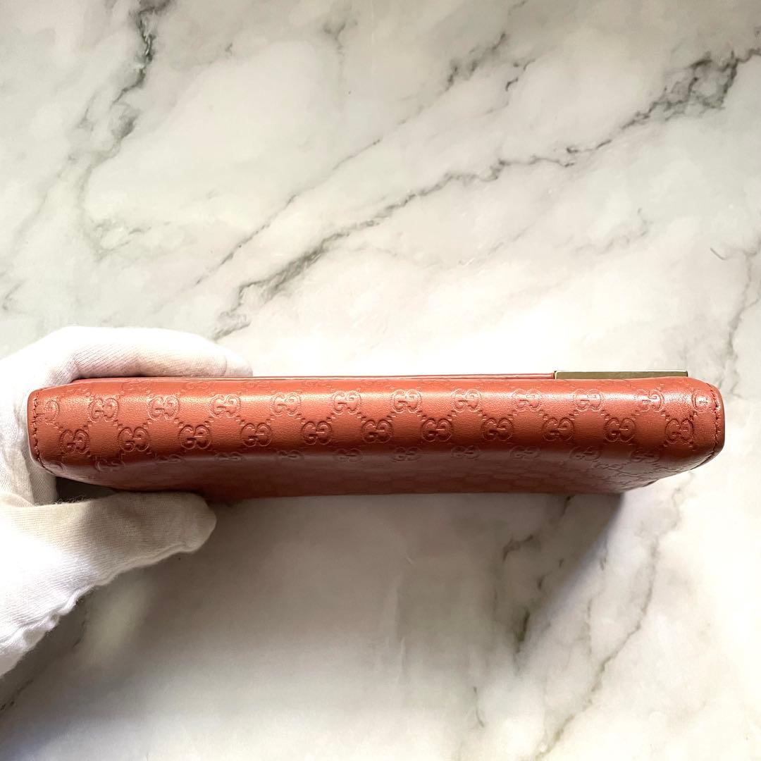 GUCCI グッチ マイクロシマ GGメタルロゴプレート　長財布　0120-②