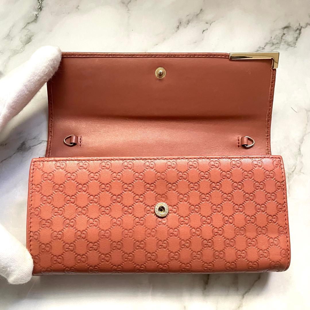 GUCCI グッチ マイクロシマ GGメタルロゴプレート　長財布　0120-②