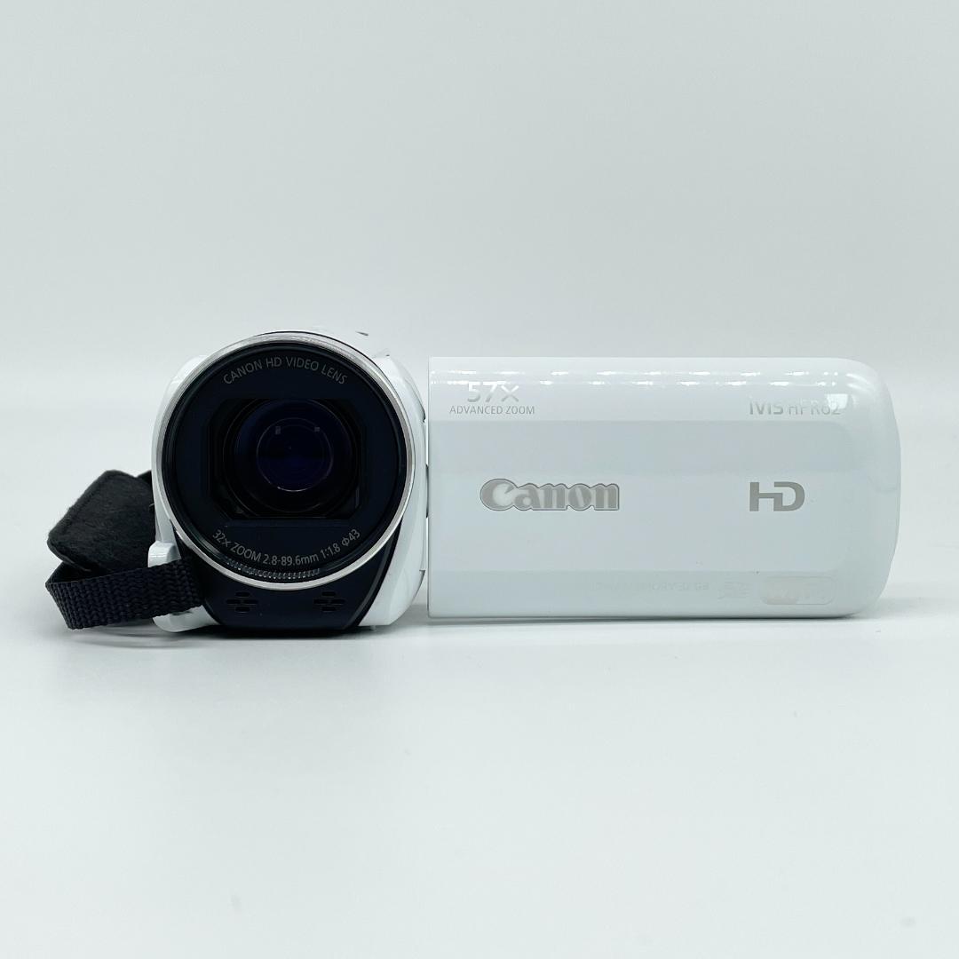 即配【美品】Canon iVIS HF R62 ホワイト ビデオカメラ 送料無料