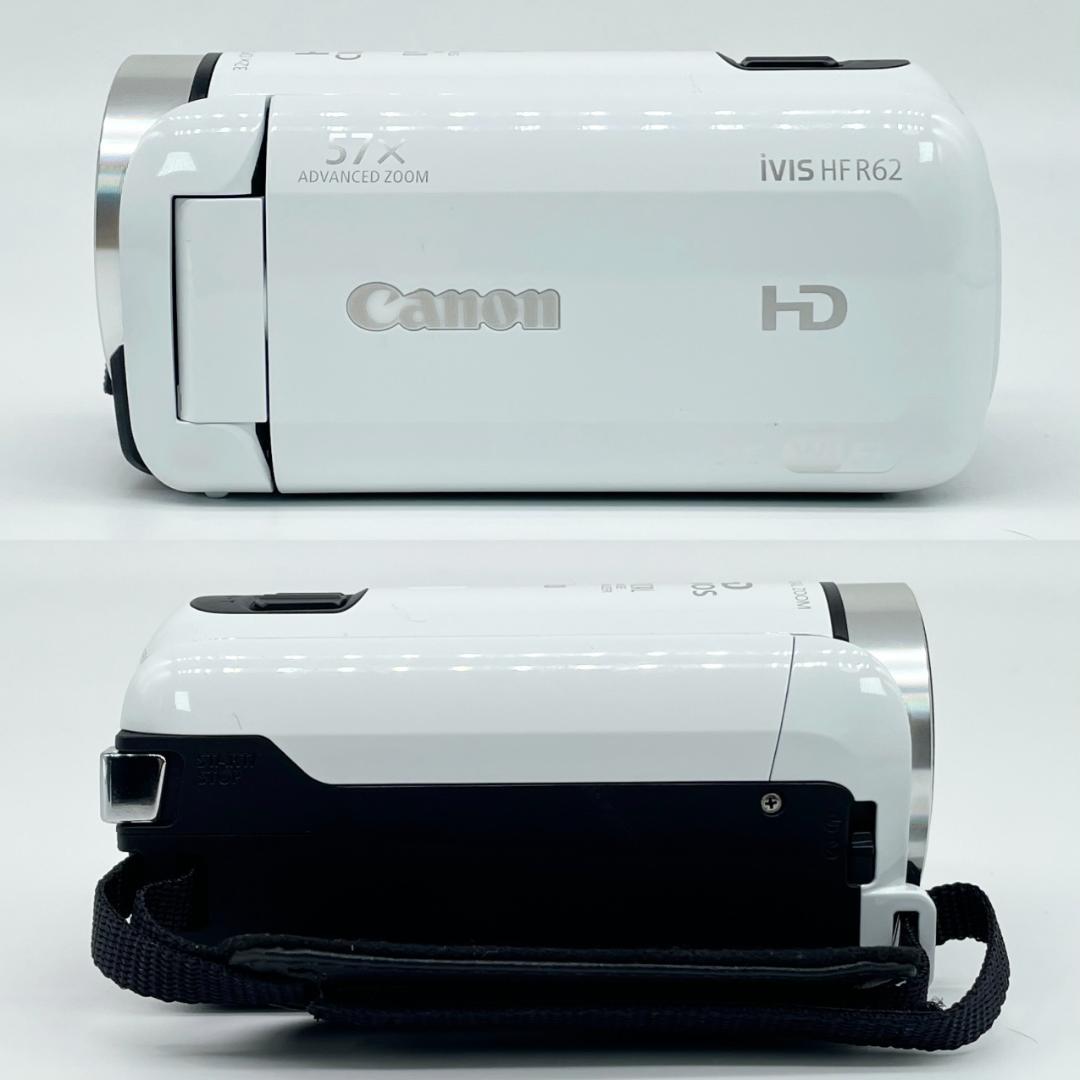 即配【美品】Canon iVIS HF R62 ホワイト ビデオカメラ 送料無料