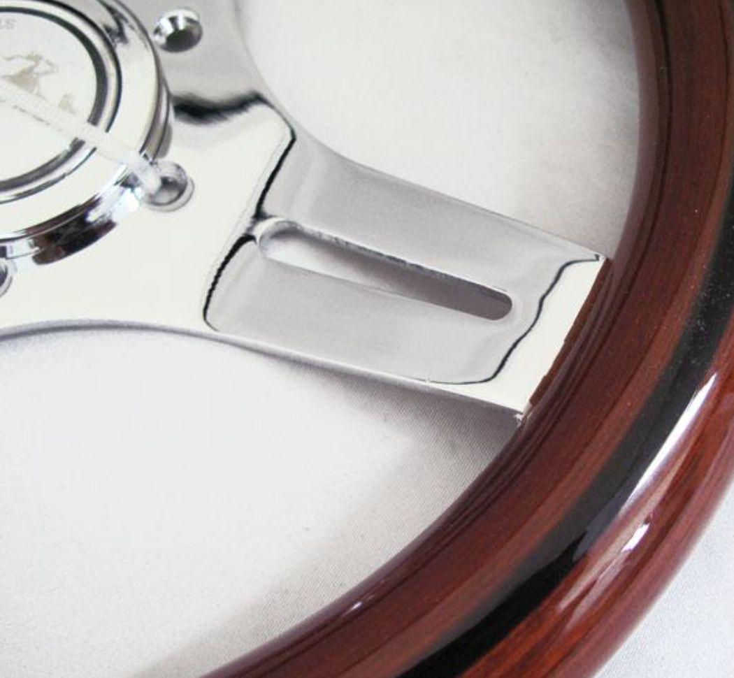 謙*一様 290mm ウッド クローム ステアリングホイール