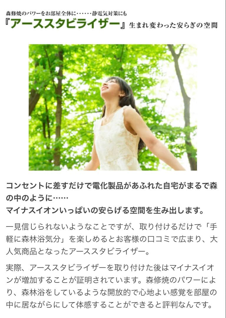 ガンマプラス gamma plus 森修焼 アーススタビライザー 電磁波対策