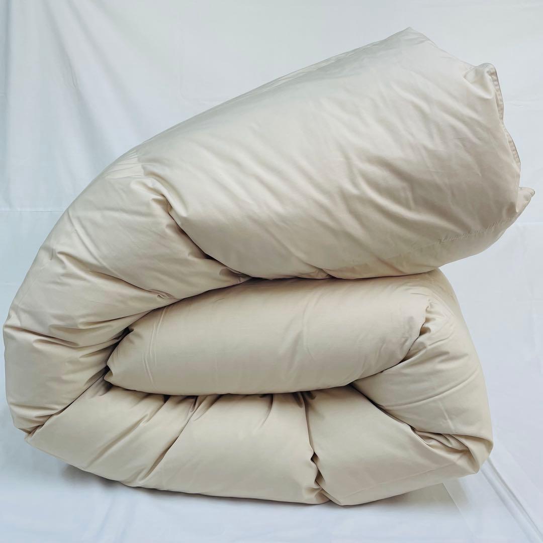 羽毛布団 ダブル 増量 抗菌防臭羽毛 日本製 サンドベージュ色 訳あり特別価格