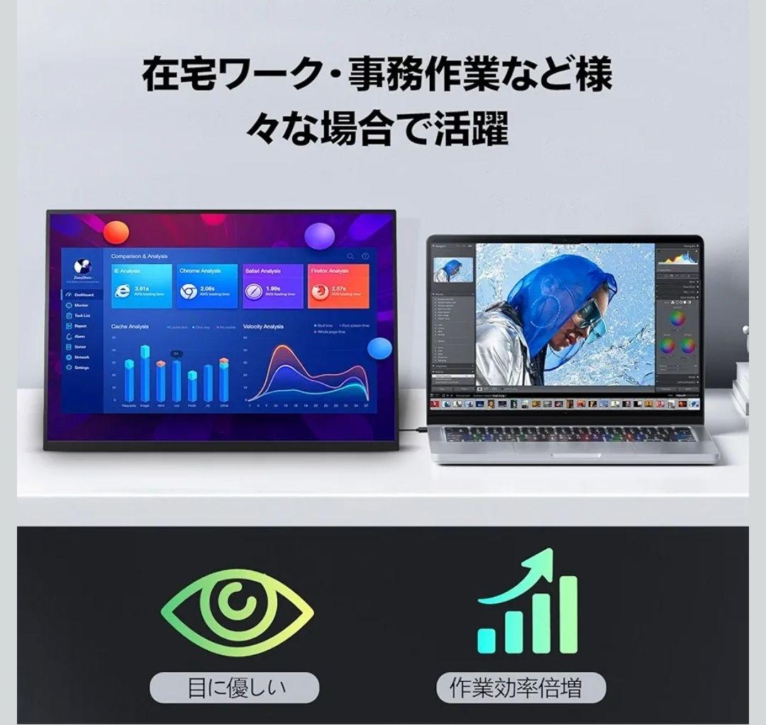 モバイルモニター 18.5インチ IPS ディスプレイ 1920×1080