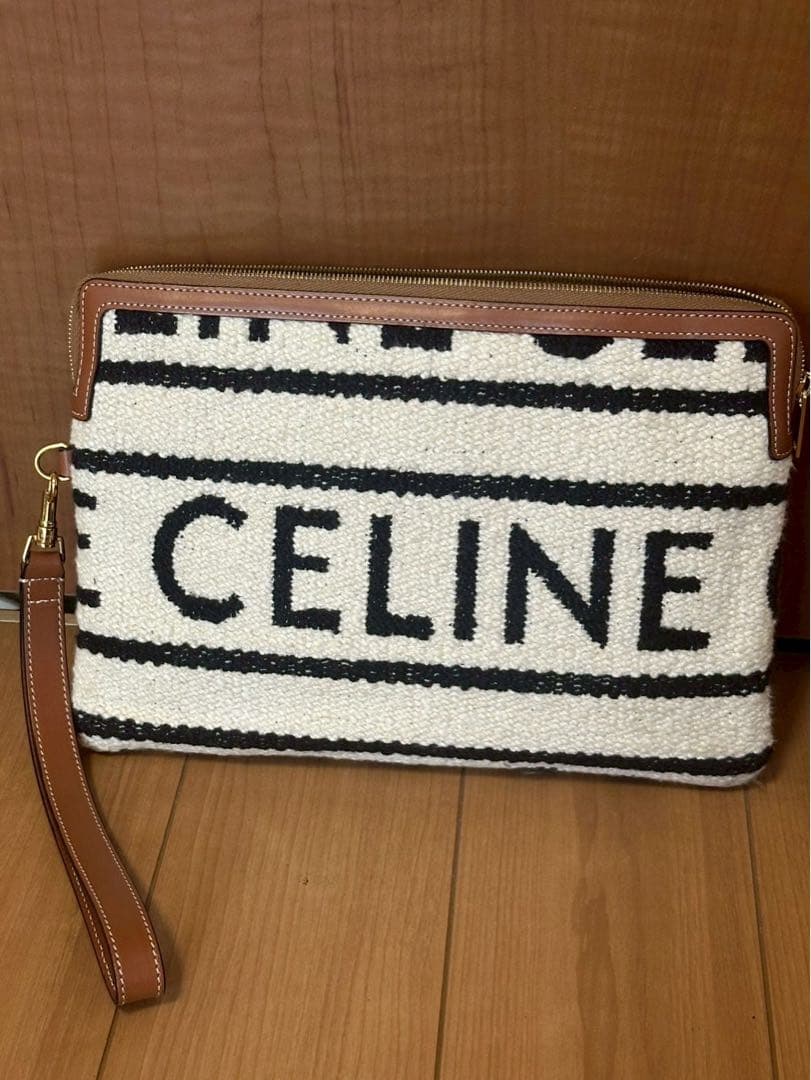 CELINE クラッチバッグ アイボリー/ブラック