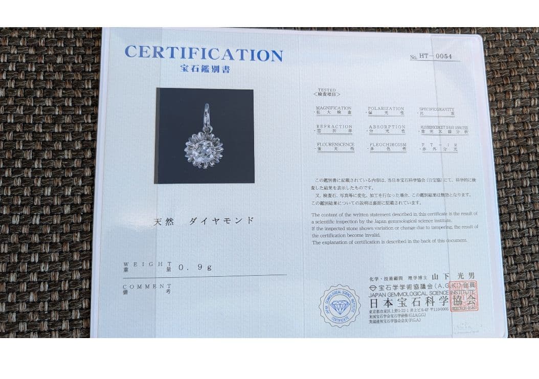 アンティーク　リメイク　オールドマインカットダイヤの一粒チャーム　　１８金