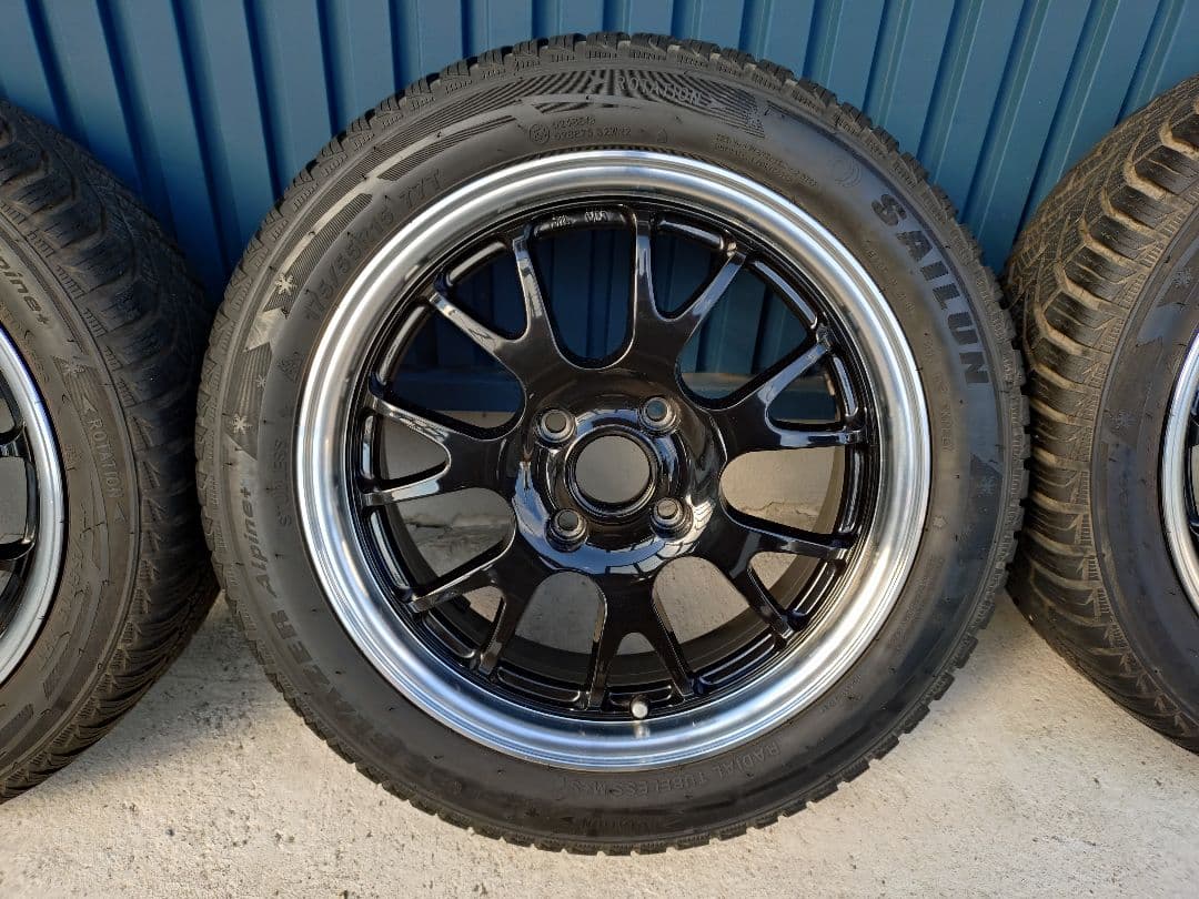 美品ホイール バリ山 スタッドレス 175/55R15 2022年製 2本分①