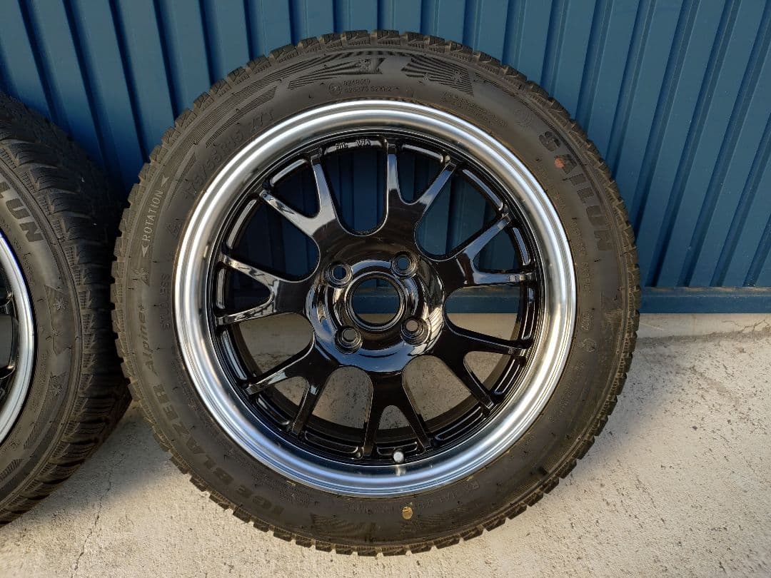 美品ホイール バリ山 スタッドレス 175/55R15 2022年製 2本分①