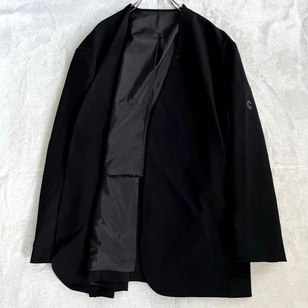 ごうCRONOS ノーカラージャケット 42 XL 黒 テーラード