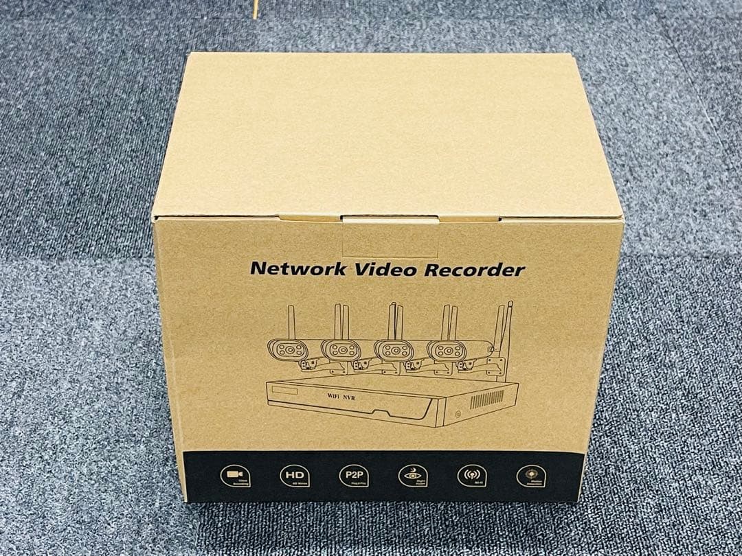 ワイヤレス防犯カメラ4台セット 10.1インチLCDモニター暗視撮影 H.265