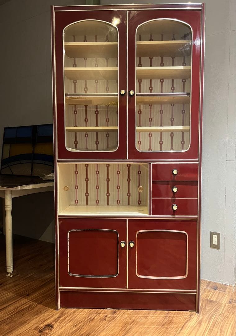 アーチ型 食器棚 昭和レトロ レトロポップ インテリア 当時物