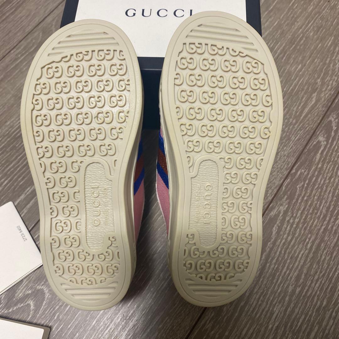 極美品 Gucci キッズ ロゴ　スニーカー　26
