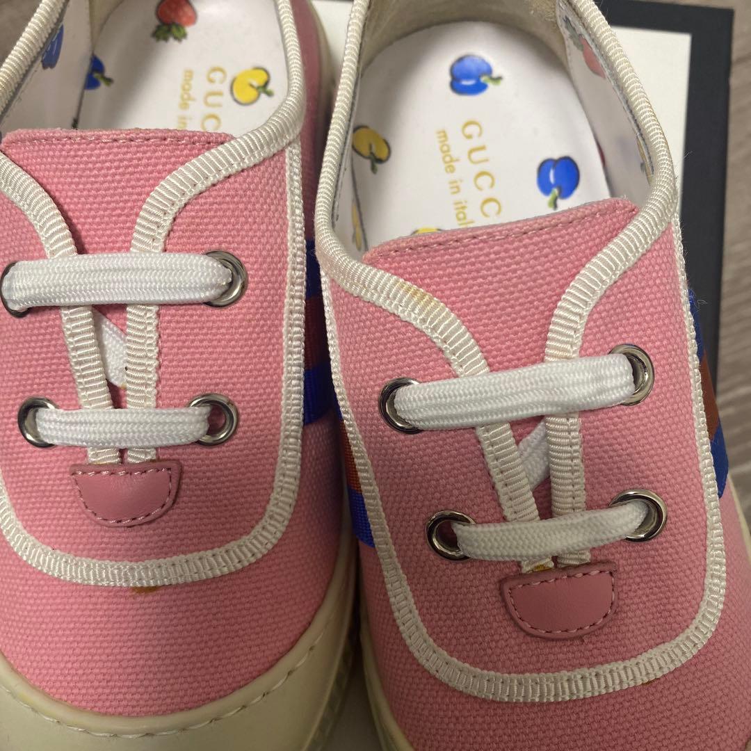 極美品 Gucci キッズ ロゴ　スニーカー　26