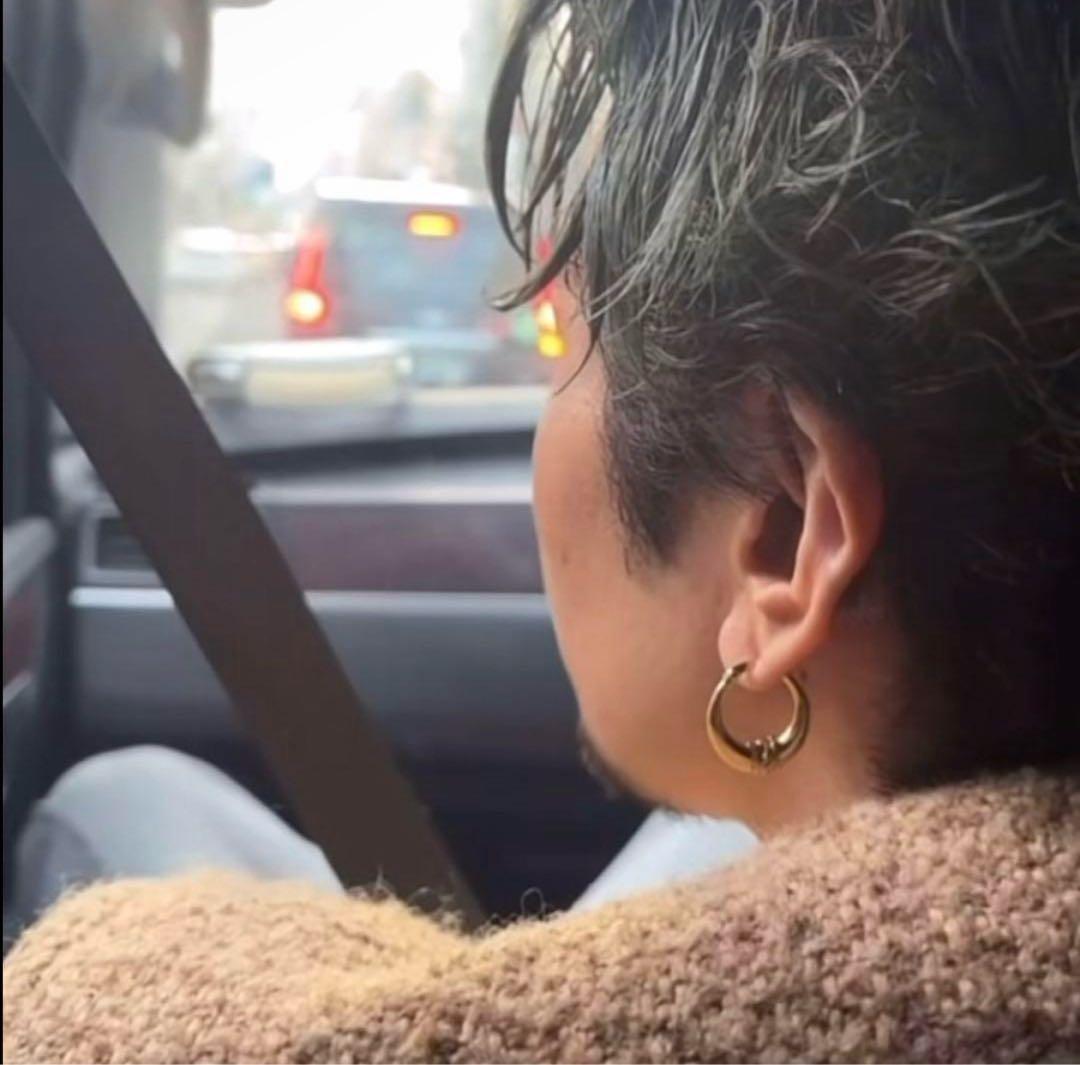 常田大希 ピアス　18k ゴールドメッキ　ゴールド　フープピアス　ムーン　両耳