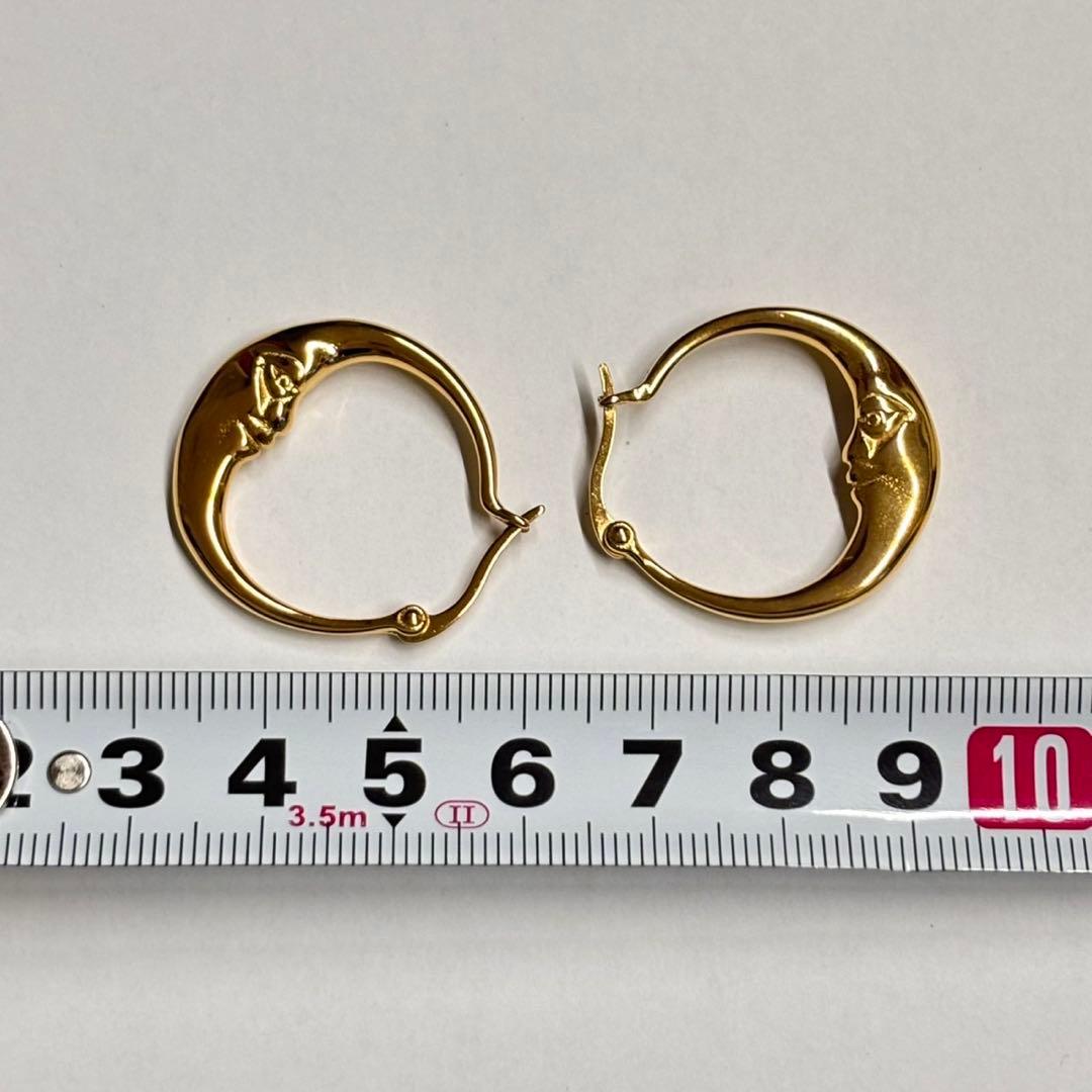 常田大希 ピアス　18k ゴールドメッキ　ゴールド　フープピアス　ムーン　両耳