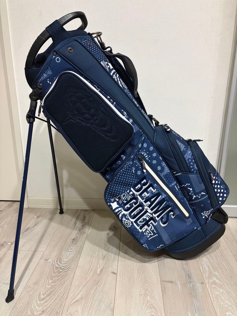 希少 BEAMS GOLF スタンドバッグ ネイビー バンダナ キャディバッグ