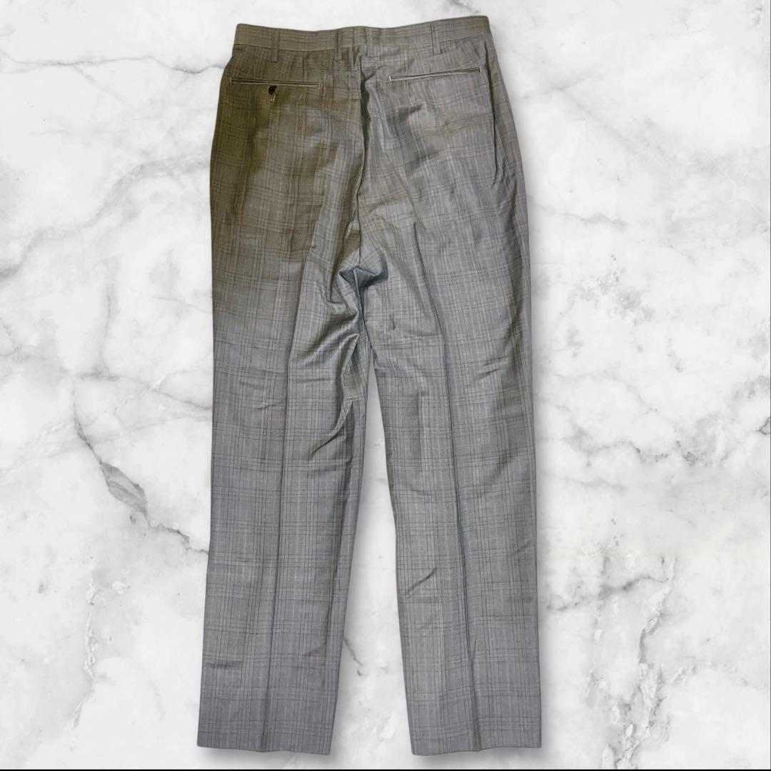 極美品☆HANABISHI☆ゼニア☆スーツセットアップ☆チェック柄☆グレー☆L
