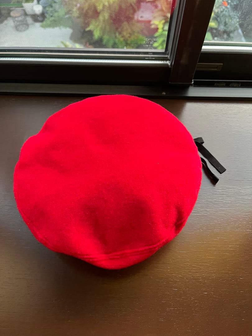 GUCCI gg刺繍　ベレー帽　レザーパイピング　インターロッキングチャーム S