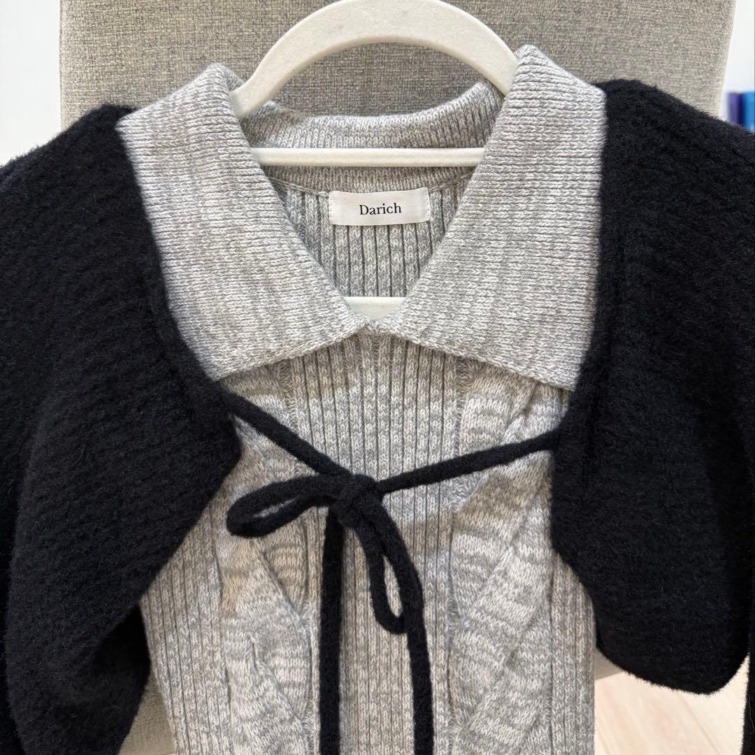 Darich ダーリッチ ショートボレロニットミニワンピース グレー GRY