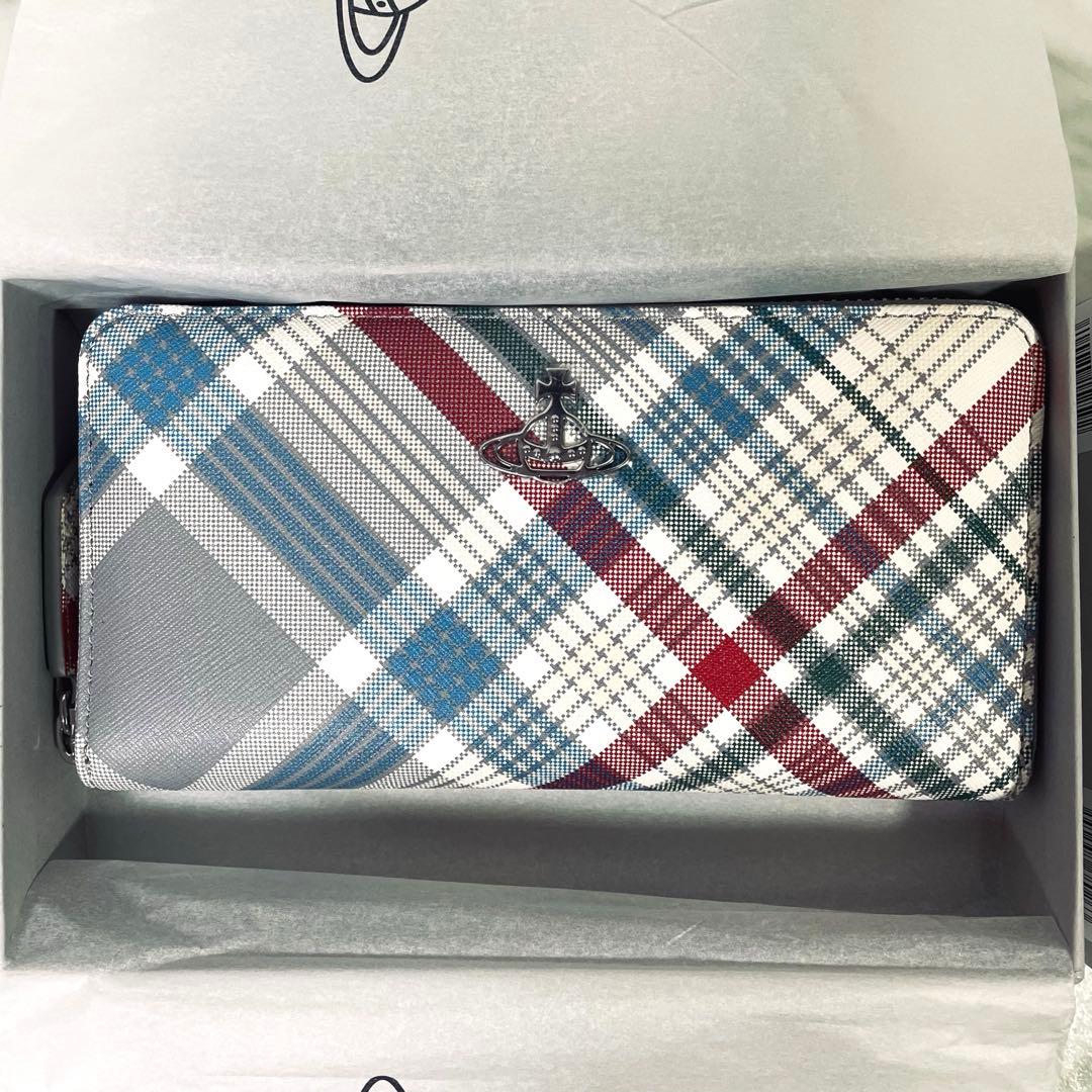 【新品】Vivienne Westwood長財布レディース　マルチカラーチェック