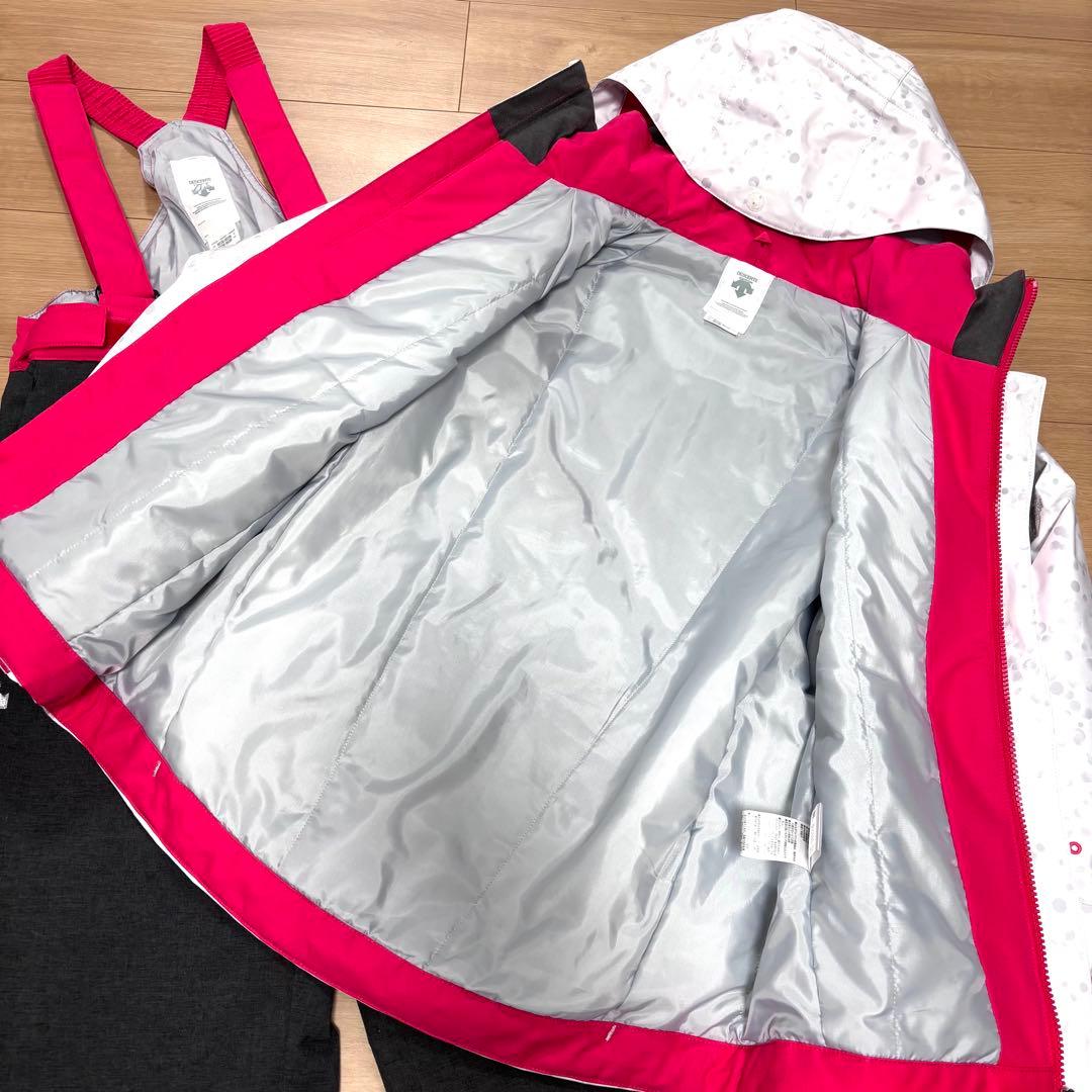 【極美品】デサント　スキーウェア キッズ　150cm 白　ホワイト　総柄