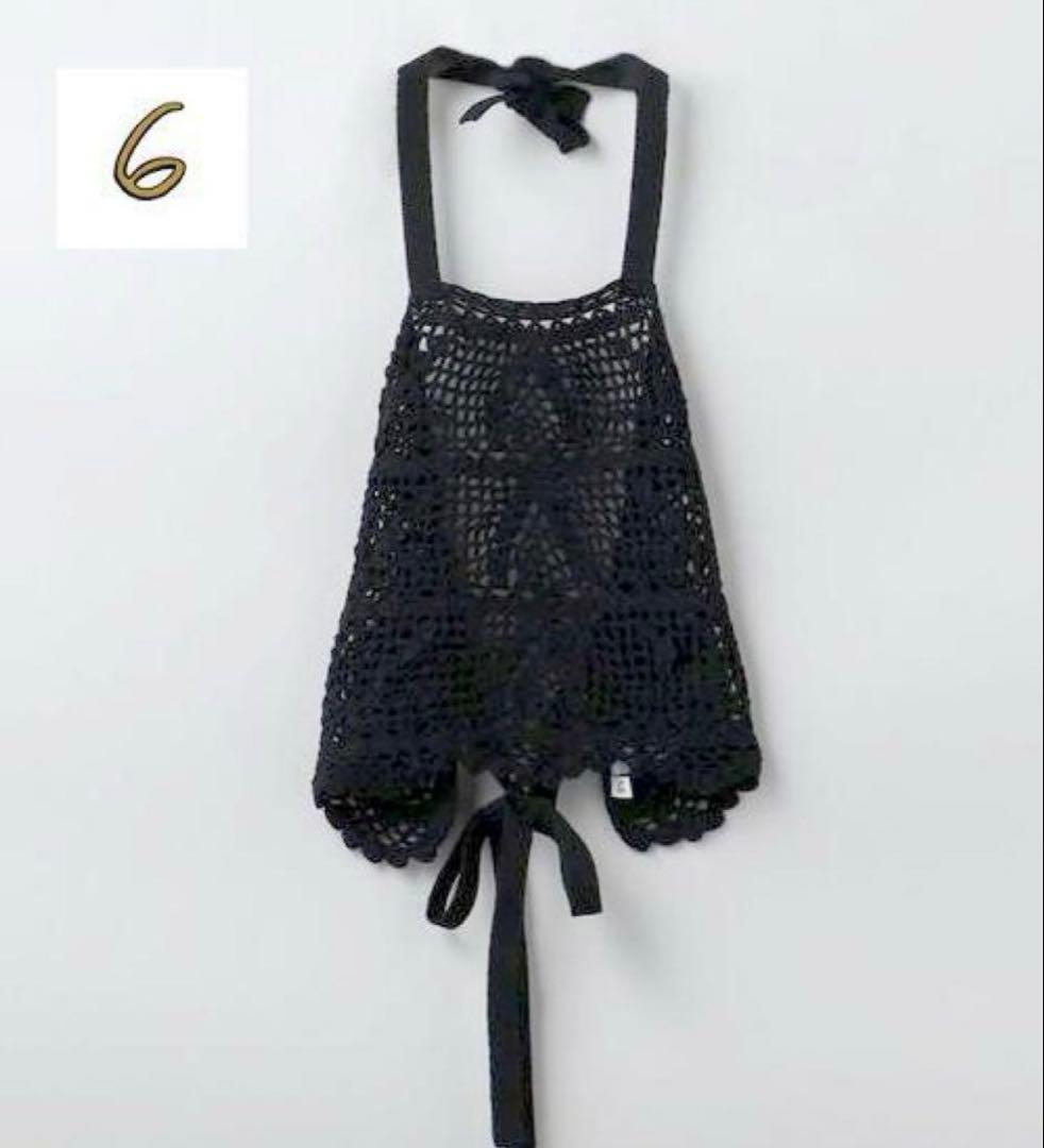 6(ROKU) ロク クロシェ かぎ編み ホルターネック　アメスリキャミ