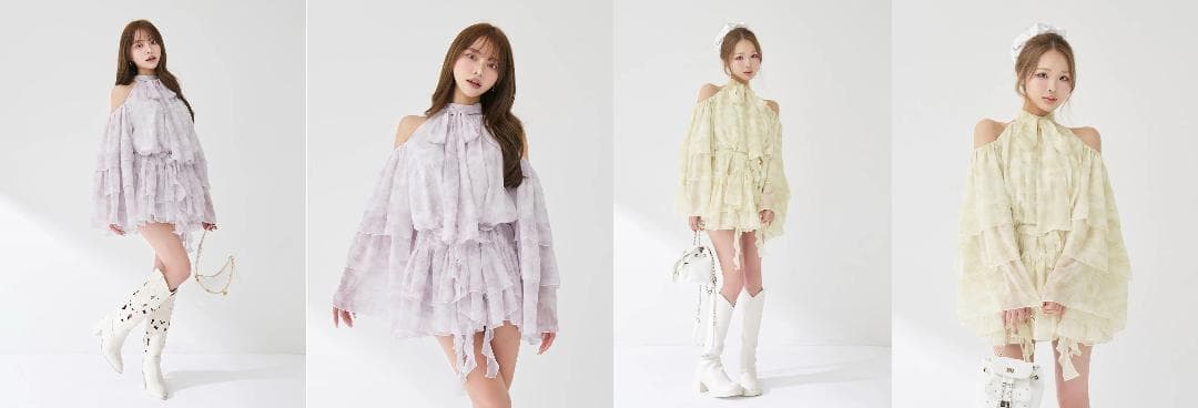 ダーリッチ darich トワルドジュイシフォンフリルミニワンピース SAX F